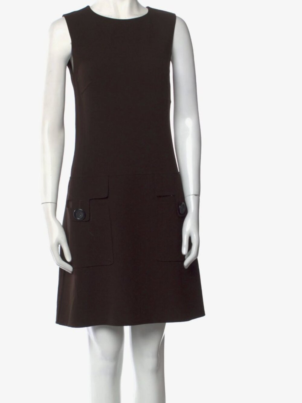Celine  Crew Neck Mini Dress  Brown | Size: S